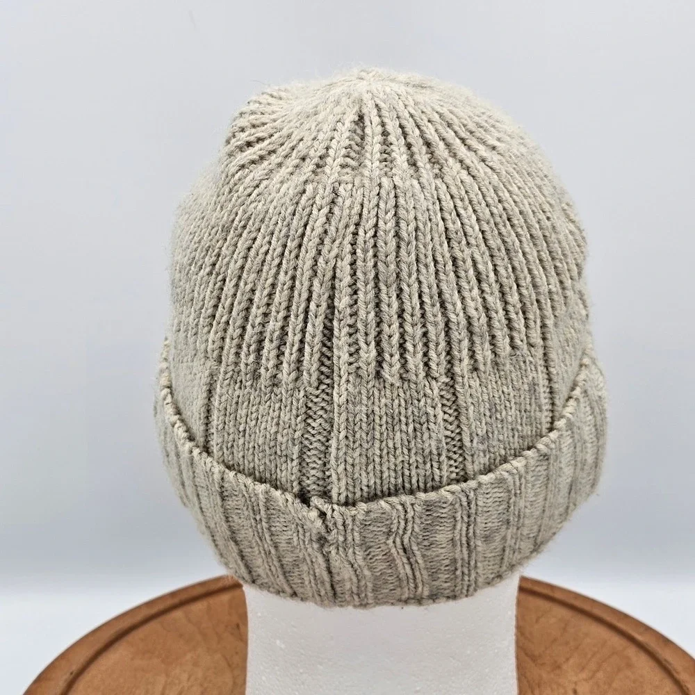 American Eagle Knit Visor Beanie Hat Oatmeal Beige Ribbed Jeep Cap‎ Radar
